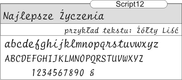 czcionka script 12