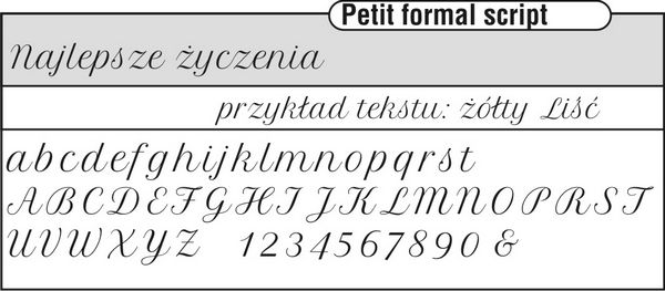 czcionka petit formal script