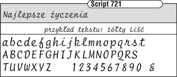 czcionka script 721
