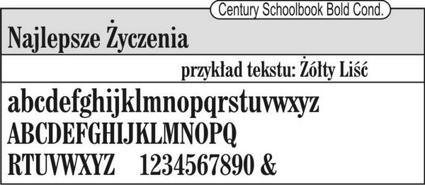 czcionka century schoolbook bold condensed